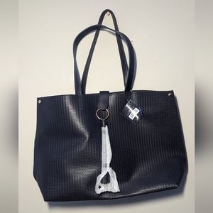 Ulta beauty navy blue tote bag with tassel magnetic snap new